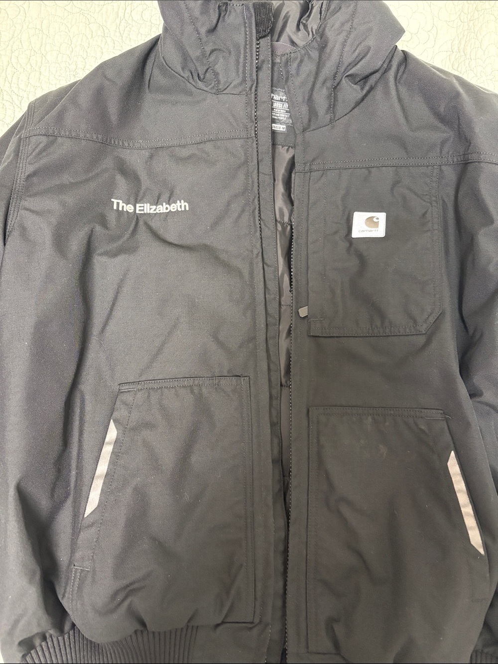 Carhartt Black Insulated Work Jacket XXL The Elizabeth Embroidered